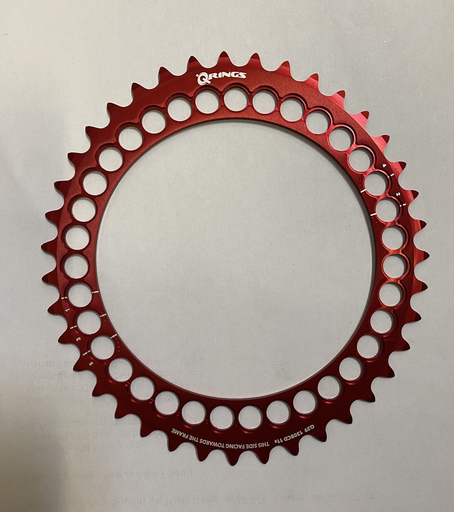 Rotor - Qrings Test Rouge 39 interne / 130x5