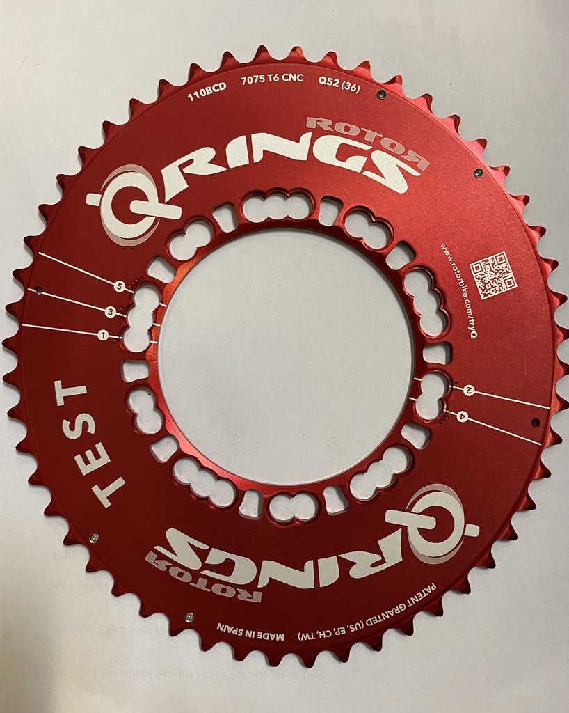 Rotor - Neuf Qrings Test 52aero ROUGE externe / 110x5