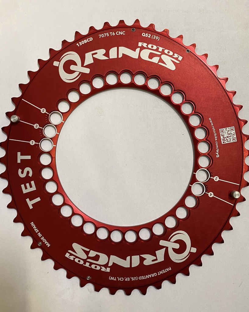 Rotor - Neuf -Qrings Test Rouge 52aero externe / 130x5